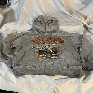 Star Wars Gray Hoodie with Yellow Logo Tag